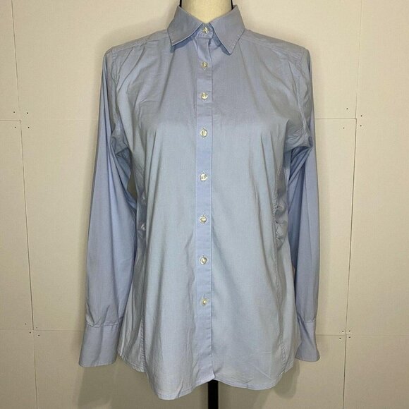Lands' End Tops - Lands End 10P Petite Blue Button Down Long Sleeve